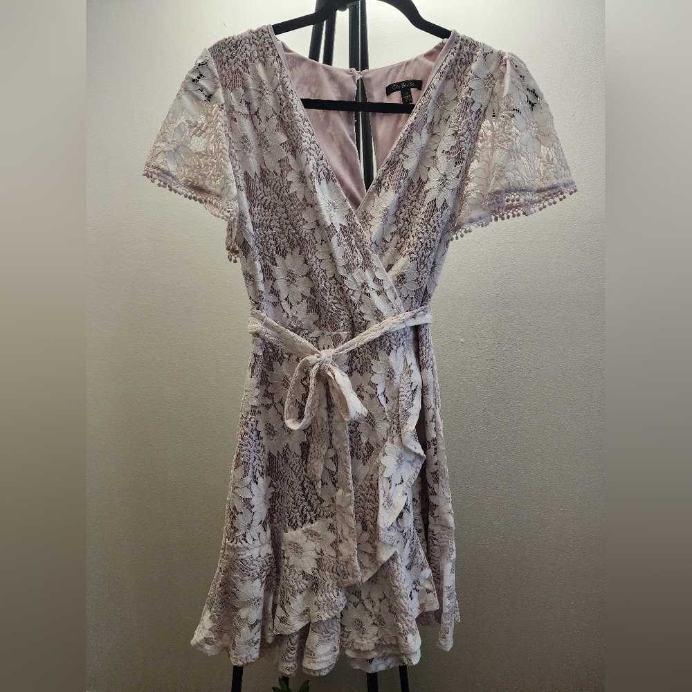 White/Lavender Formal Dress